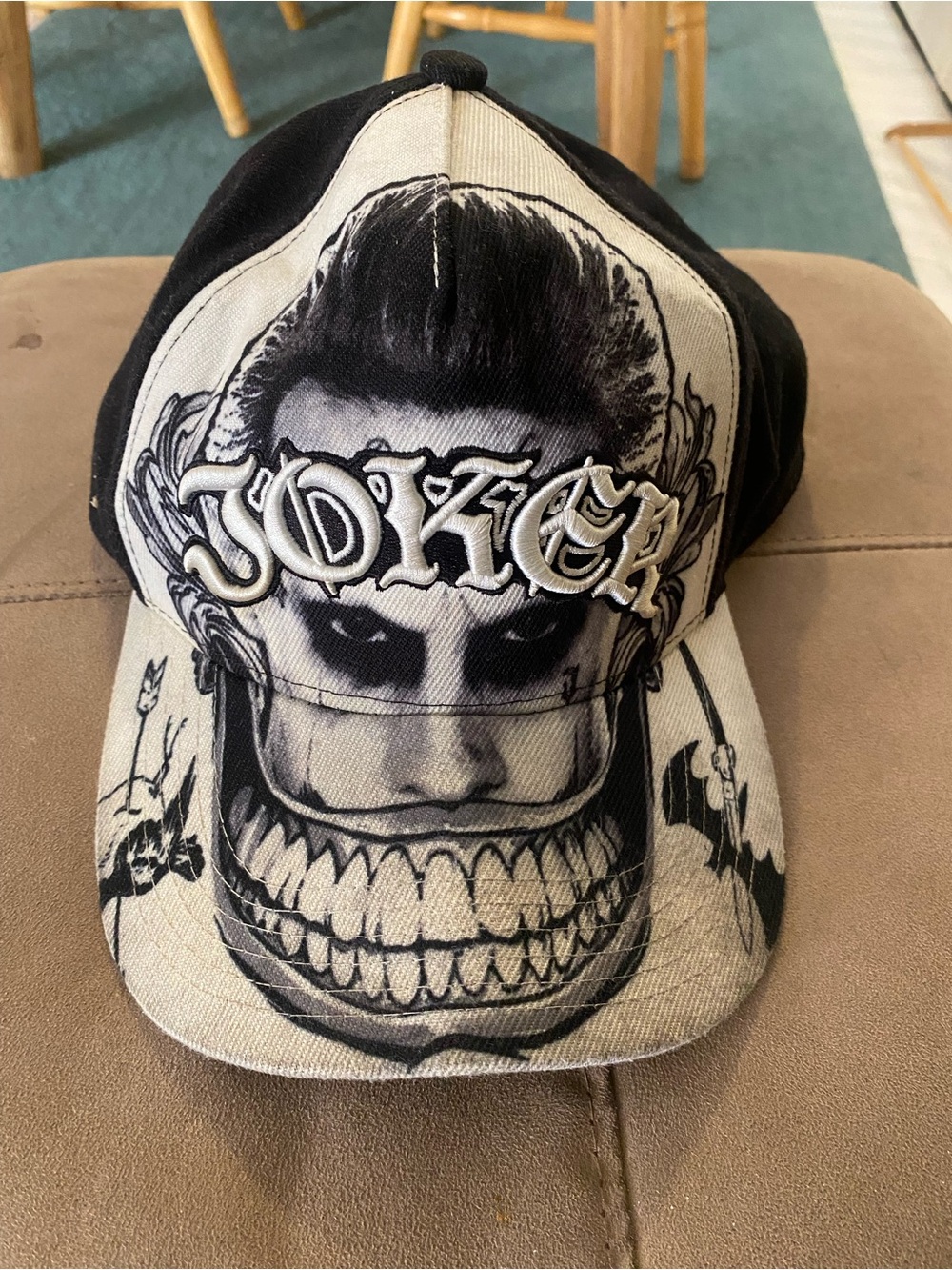 Joker Graphic Black & White Snapback Hat